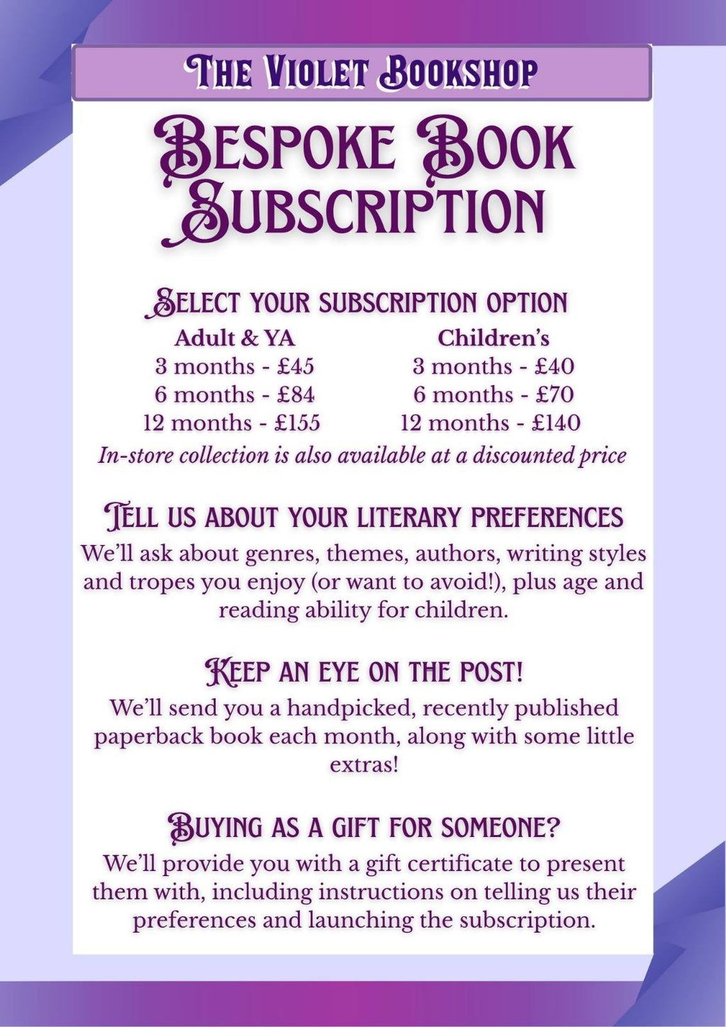 Children's Bespoke Book Subscription